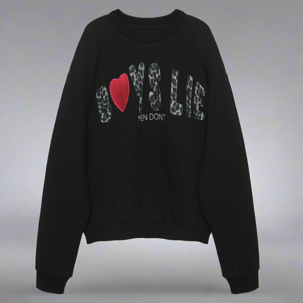 BOYS LIE - CAITLYN CODED KARA CREWNECK: Black