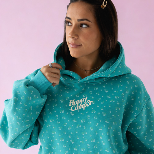 Happy Camp3r - Puff Core Hoodie: Teal Whisper