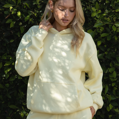 The Off Duty Hoodie: Lemon Cream