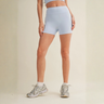 Avery Contrast Biker Shorts: Blue