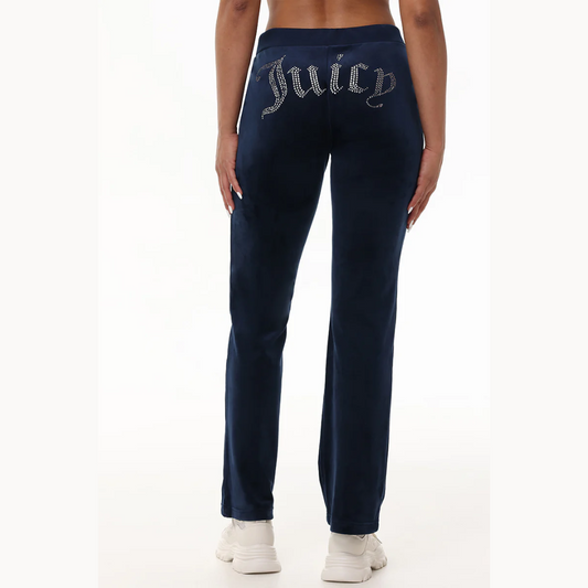 Juicy Couture - OG Big Bling Velour Track Pants: Royal Blue
