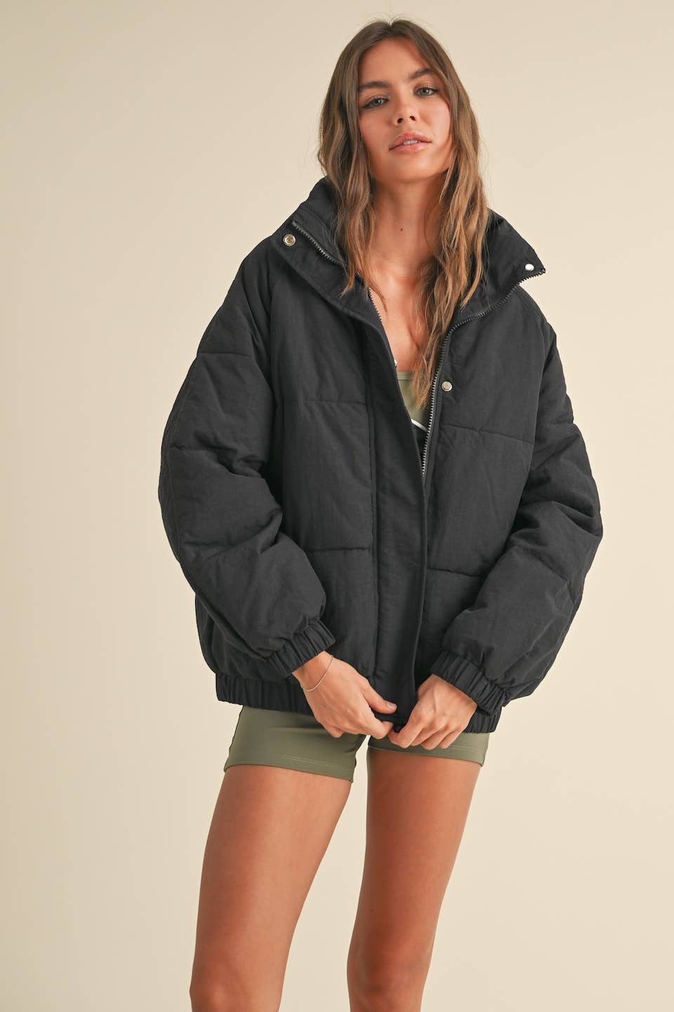 Joan Oversized Puffer Jacket: Black