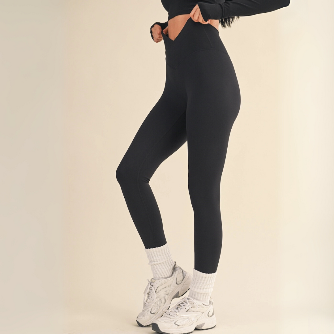 Fabi Crossover Legging: Black
