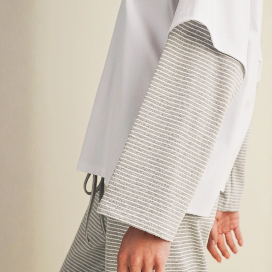 Emilia Oversized Layered Tee: White