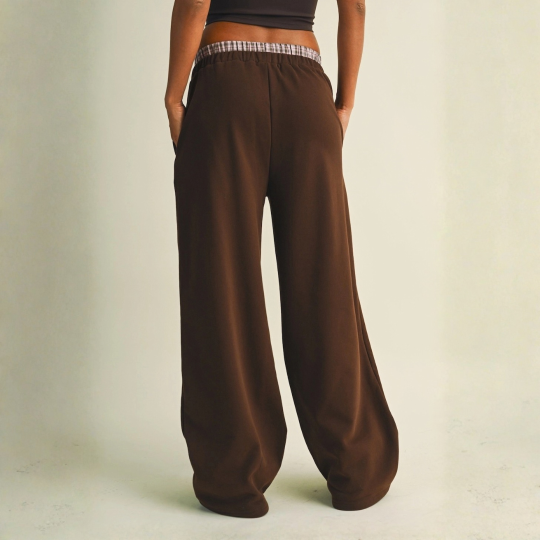 Laura Wide Leg Sweatpants: Chocolate