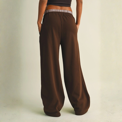 Laura Wide Leg Sweatpants: Chocolate