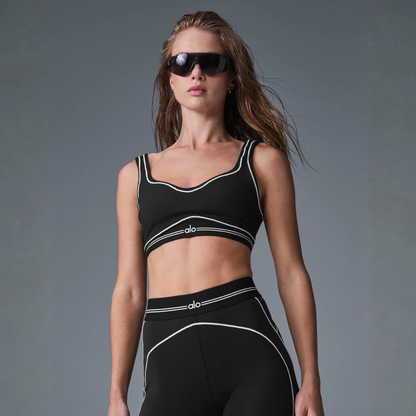 alo - Airbrush Heart Throb Bra: Black/White