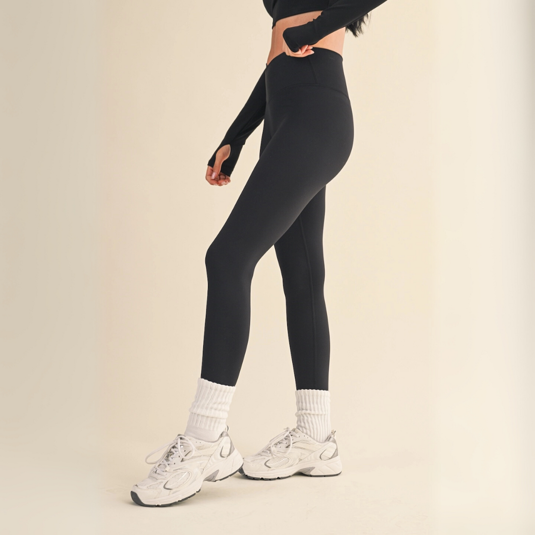 Fabi Crossover Legging: Black