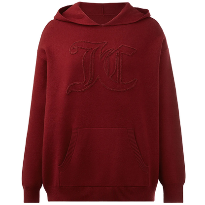 Juicy Couture - Embroidered Oversized Hoodie: Red Dahlia