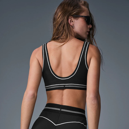 alo - Airbrush Heart Throb Bra: Black/White