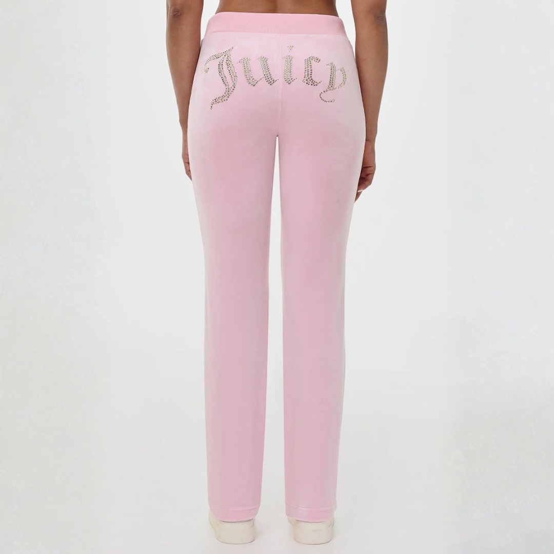 Juicy Couture - OG Big Gold Bling Velour Track Pants: Soft Glow