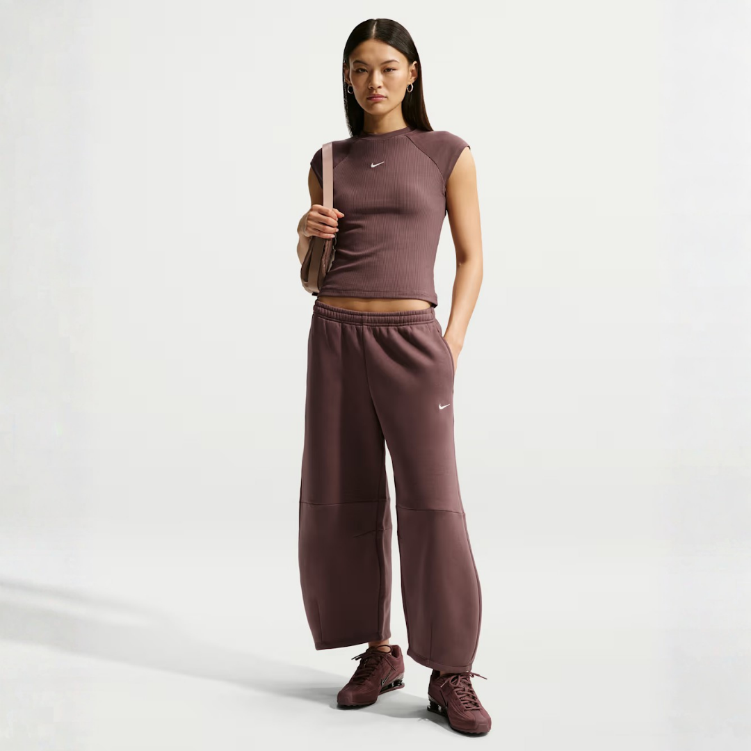 Nike Sportswear Chill Knit Ribbed Tee: Brown