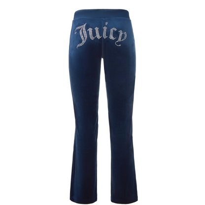 Juicy Couture - OG Big Bling Velour Track Pants: Royal Blue