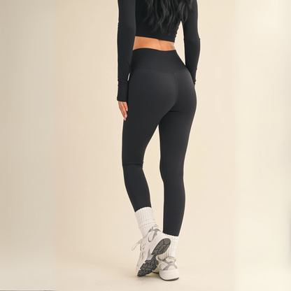Fabi Crossover Legging: Black
