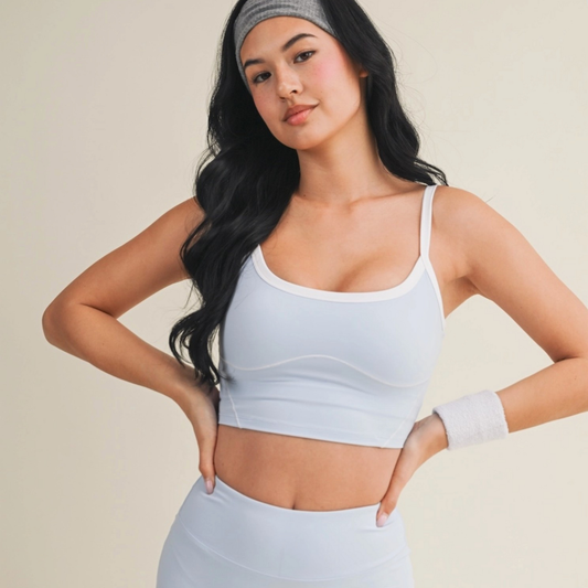Kassie Contrast Tank: Blue