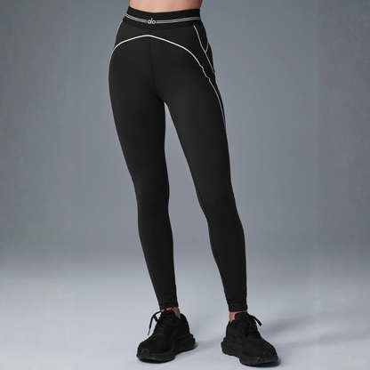 alo - Airbrush High-Waist Heart Throb Legging: Black/White