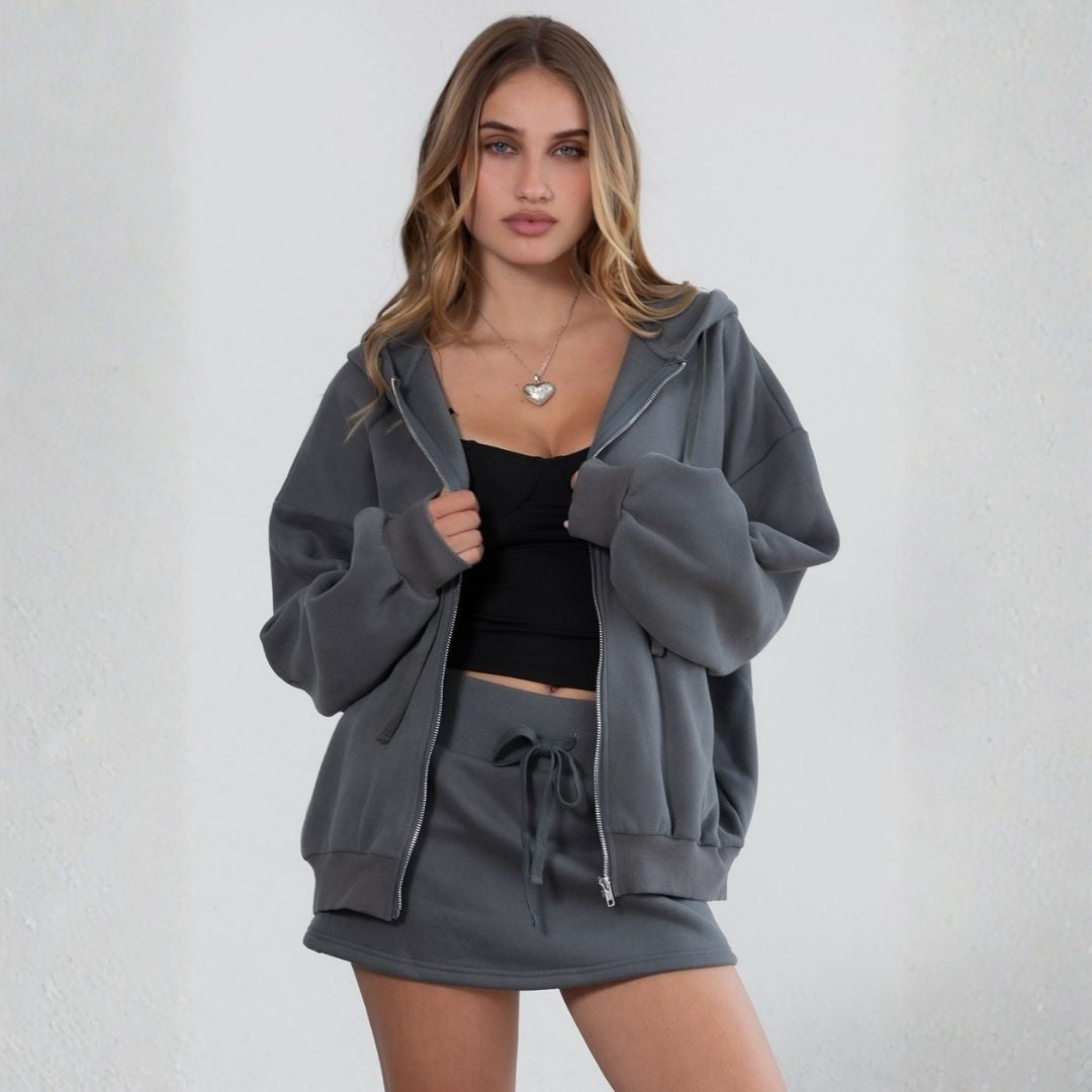 The Off Duty Zip Hoodie: Charcoal