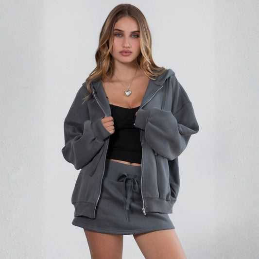The Off Duty Zip Hoodie: Charcoal