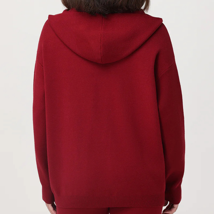 Juicy Couture - Embroidered Oversized Hoodie: Red Dahlia