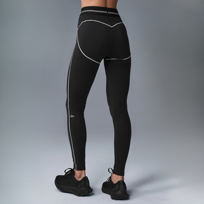 alo - Airbrush High-Waist Heart Throb Legging: Black/White