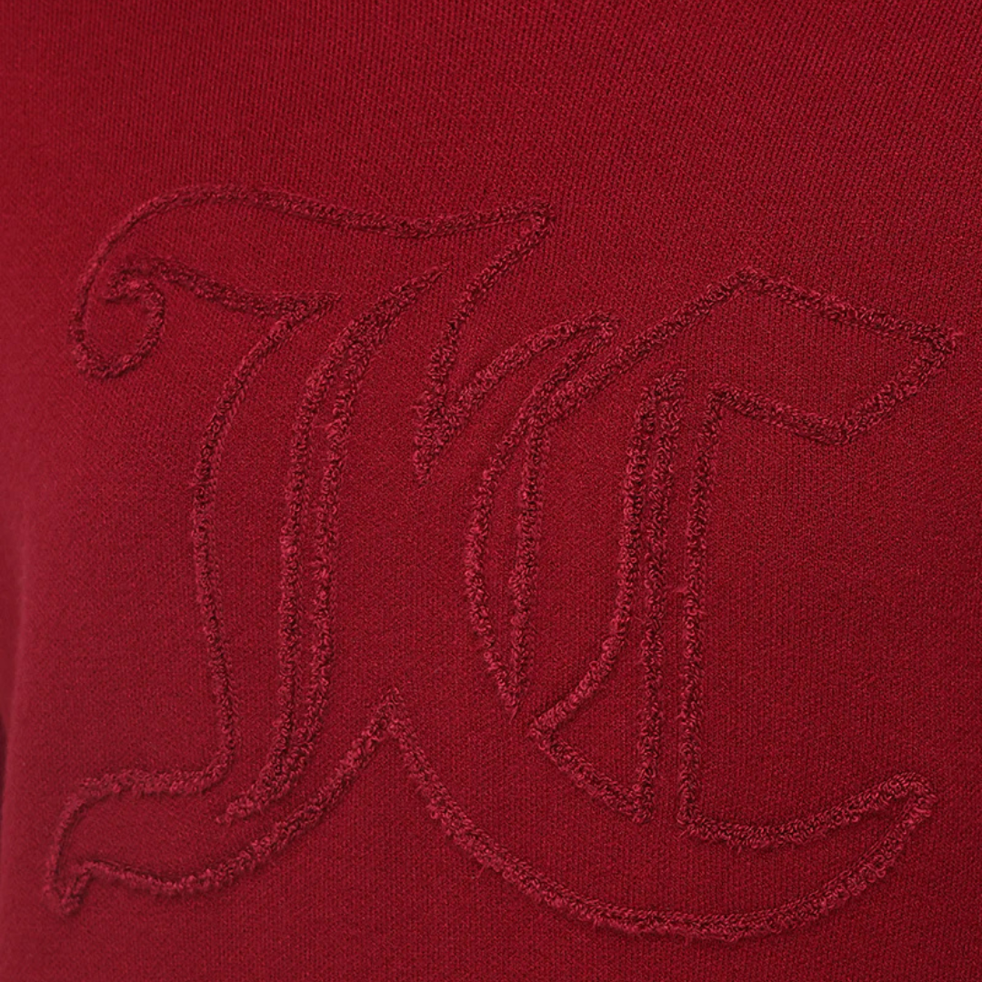 Juicy Couture - Embroidered Oversized Hoodie: Red Dahlia