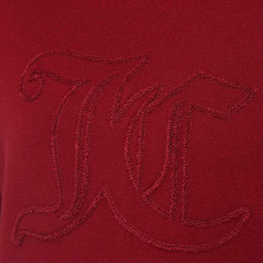 Juicy Couture - Embroidered Oversized Hoodie: Red Dahlia