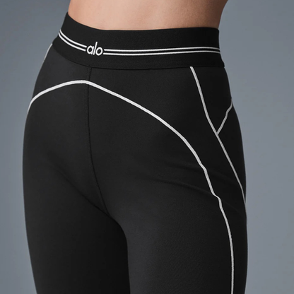 alo - Airbrush High-Waist Heart Throb Legging: Black/White