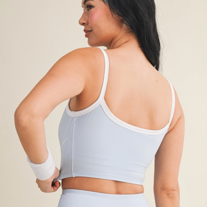 Kassie Contrast Tank: Blue