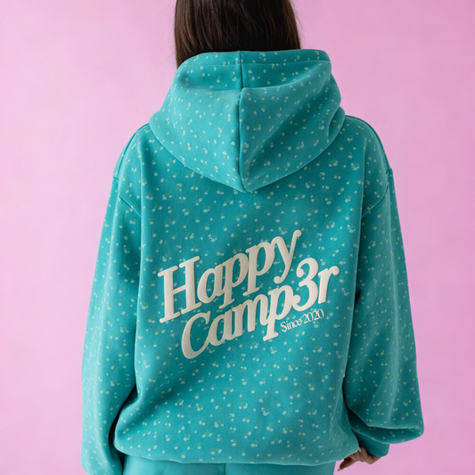 Happy Camp3r - Puff Core Hoodie: Teal Whisper