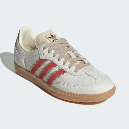 adidas Samba OG Pony Hair Wonder Beige Better Scarlet Women's