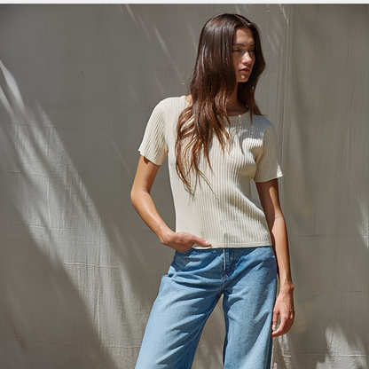 Ramie Cotton Ribbed Tee