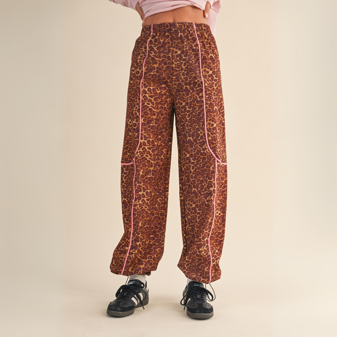 Channing Track Pants: Leopard