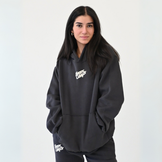 Happy Camp3r - Puff Core Hoodie: Charcoal