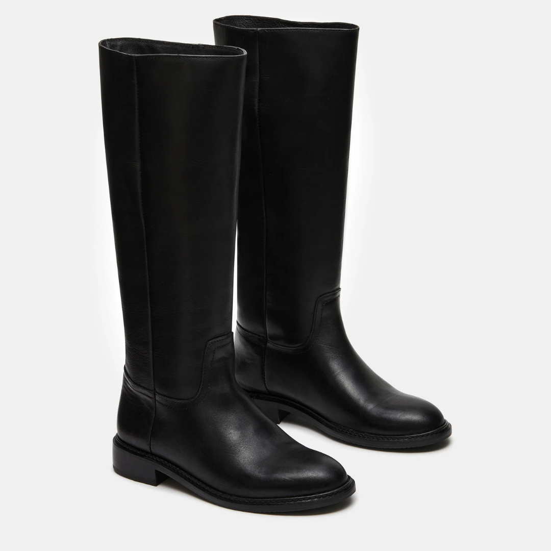 Marna Black Leather Boots