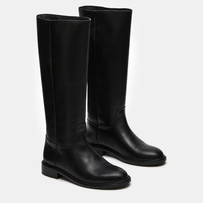 Marna Black Leather Boots