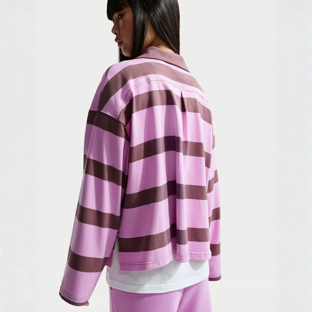 Nike Magenta Stripped Oversized Top
