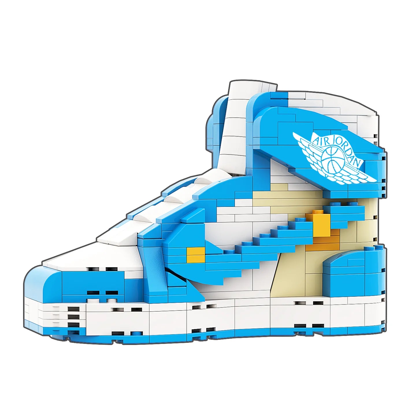 Sneaker Bricks Jordan 1 Off White UNC Mini Figure Lilac Blonde