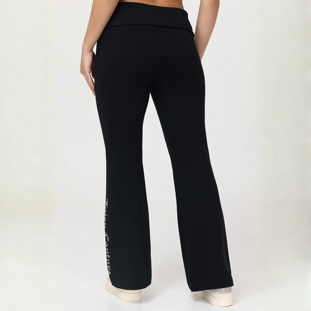 Juicy Couture - Foldover Knit Pants: Liquorice
