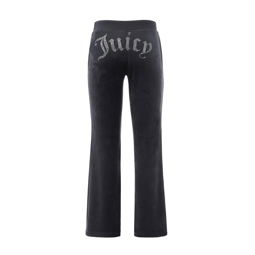 Juicy Couture - OG Big Bling Velour Track Pants: Titanium