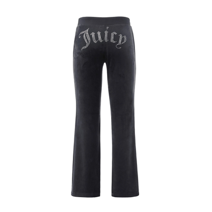 Juicy Couture - OG Big Bling Velour Track Pants: Titanium