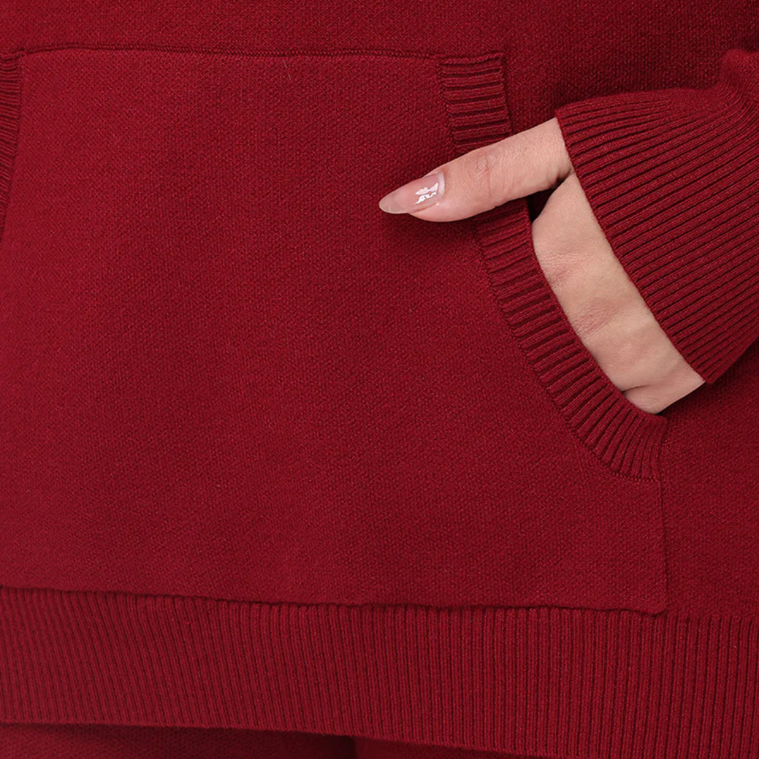 Juicy Couture - Embroidered Oversized Hoodie: Red Dahlia