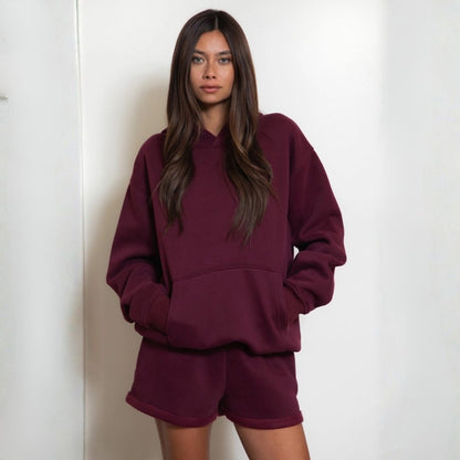 The Off Duty Hoodie: Black Cherry