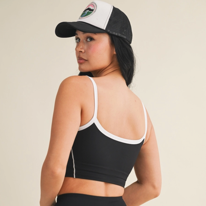 Kassie Contrast Tank: Black