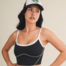 Kassie Contrast Tank: Black
