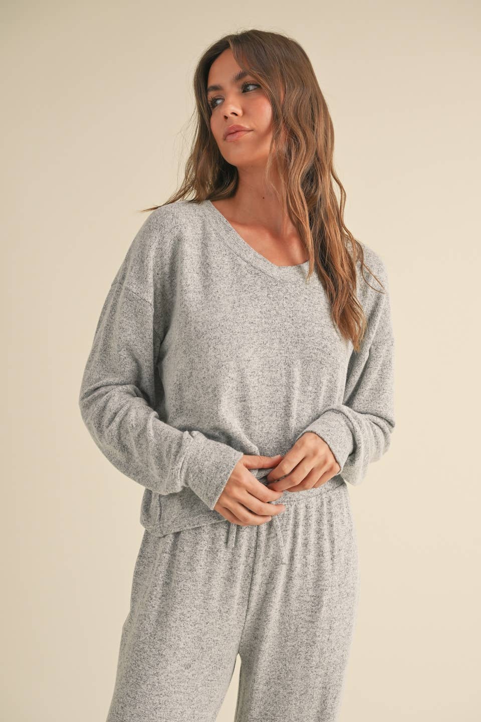 Kathi Long Sleeve Top: Grey