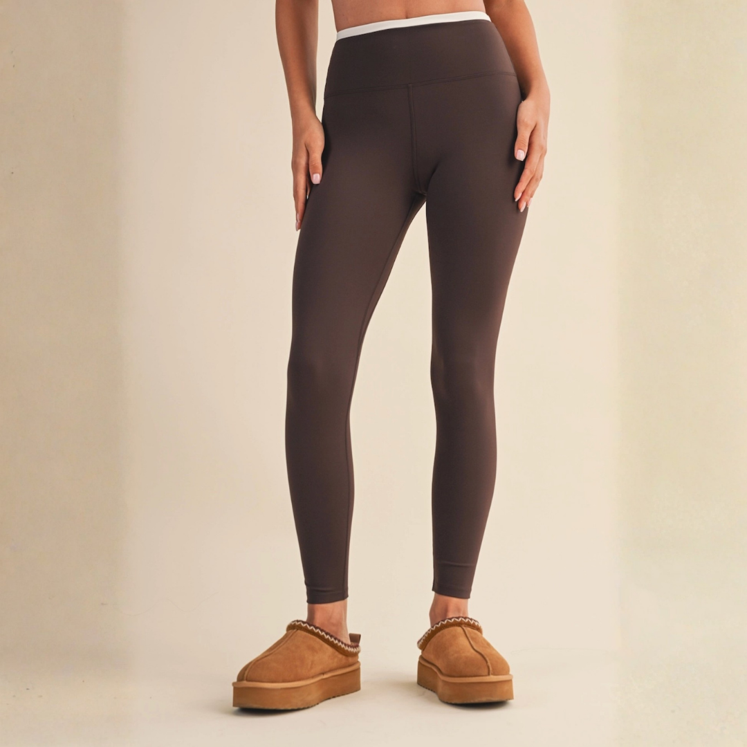 Keeley Contrast Leggings: Chocolate