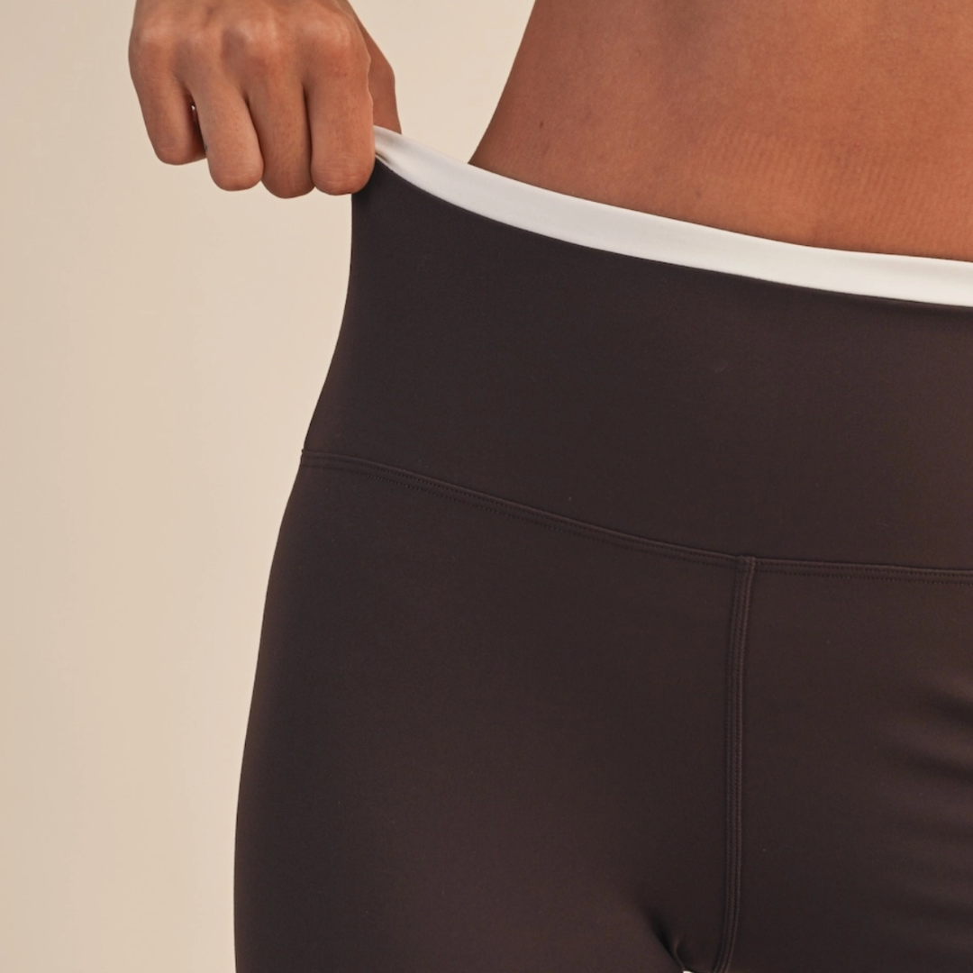 Keeley Contrast Leggings: Chocolate