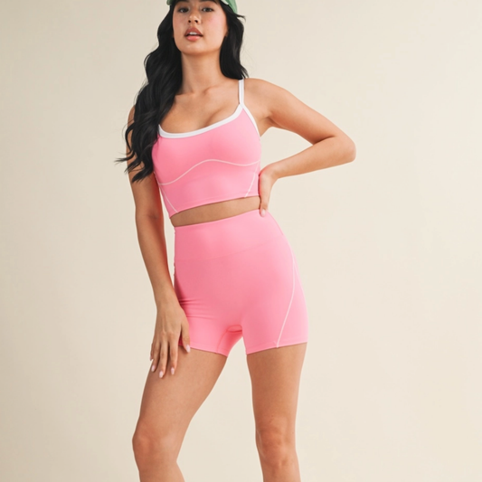 Kassie Contrast Tank: Cotton Candy