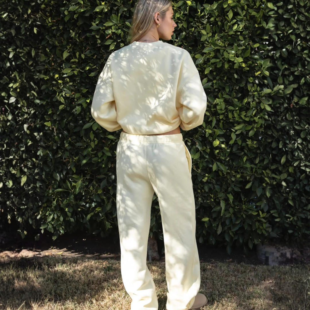 The Off Duty Sweatpant: Lemon Cream