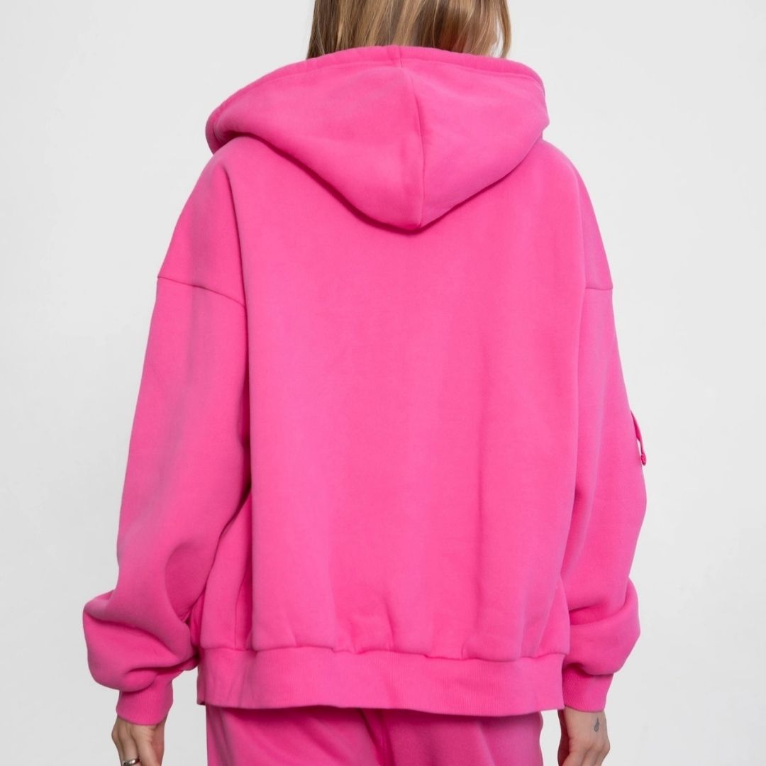 The Off Duty Zip Hoodie: Hibiscus